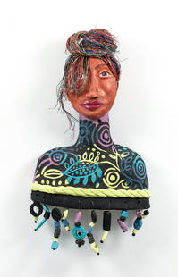 Janet Watkins Each One Teach One Ceramic: Watkins, Janet, Each One Teach One, ceramic wall sculpture with vintage telephone wire, 25 x 16 x 4 inches Artist Bio: Janet Watkins is a self taught artist who began her artist journey just 5 years