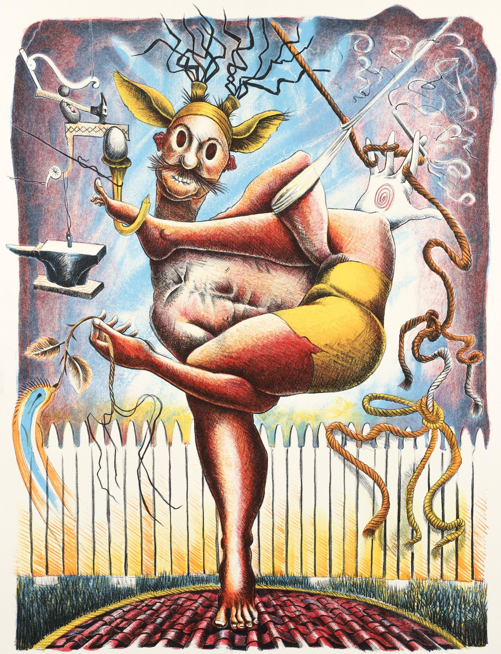 Nick Bubash Human Knot 2000 Surreal Lithograph (1 of 5)