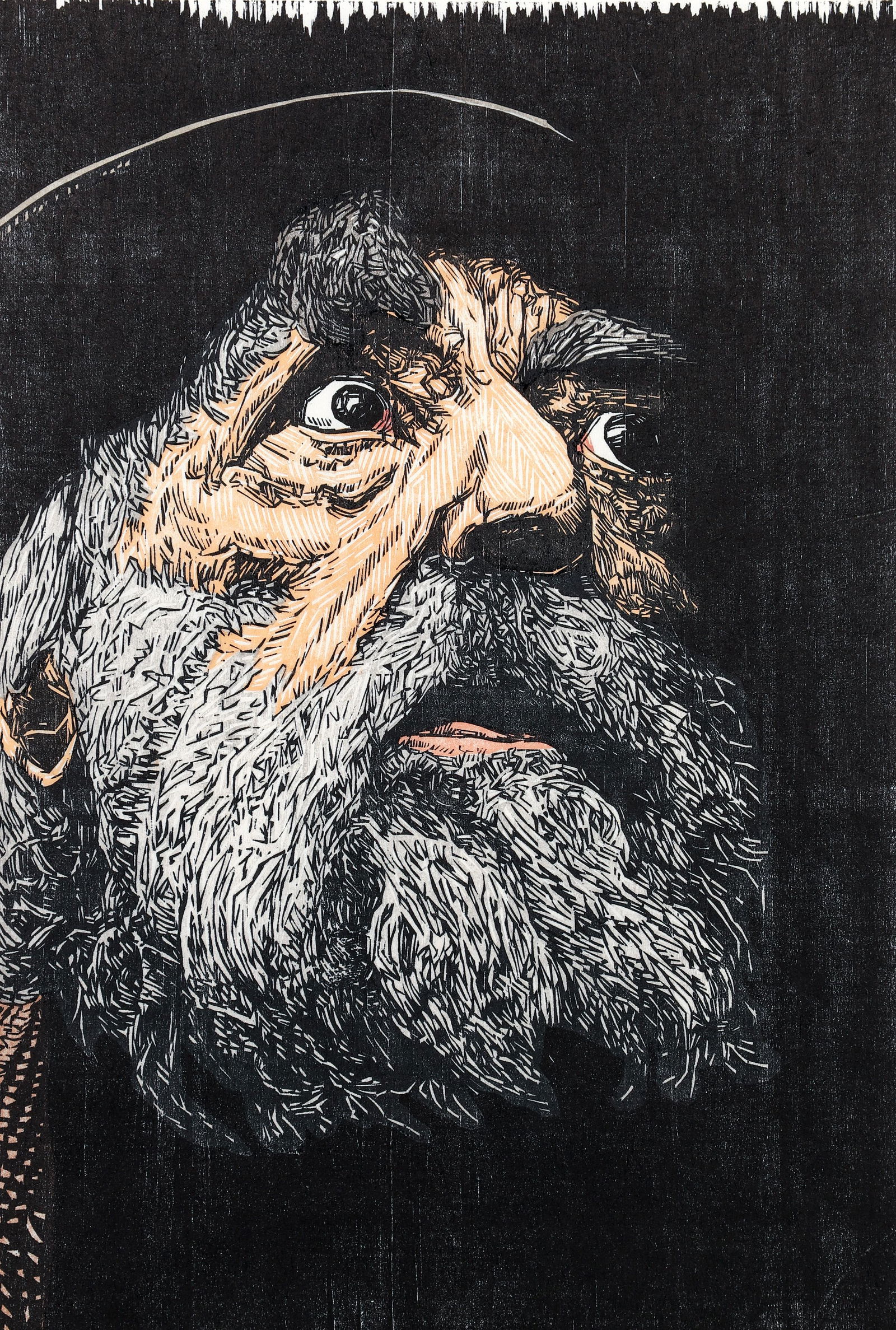 Dan Miller Signed John Color Woodcut Print (1 of 6)