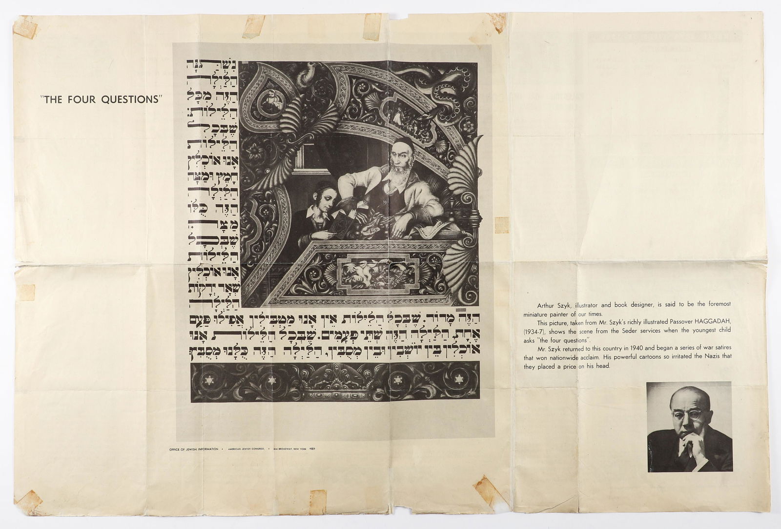 Arthur Szyk 1946 Four Questions Poster (1 of 5)