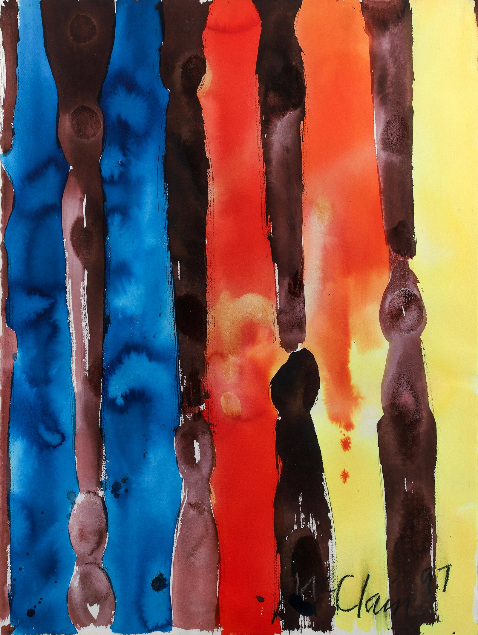 Jennifer McClain Untitled Abstract painting on paper (1 of 4)