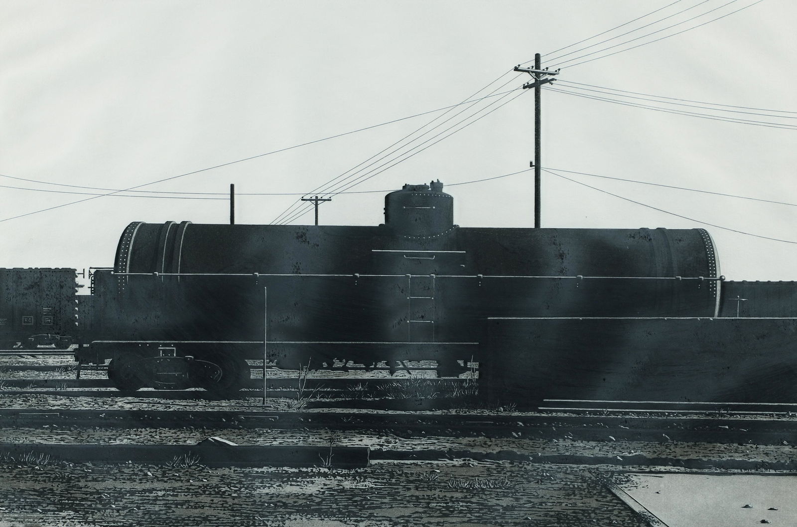 James Torlakson etching aquatint Tanker Car (1 of 5)