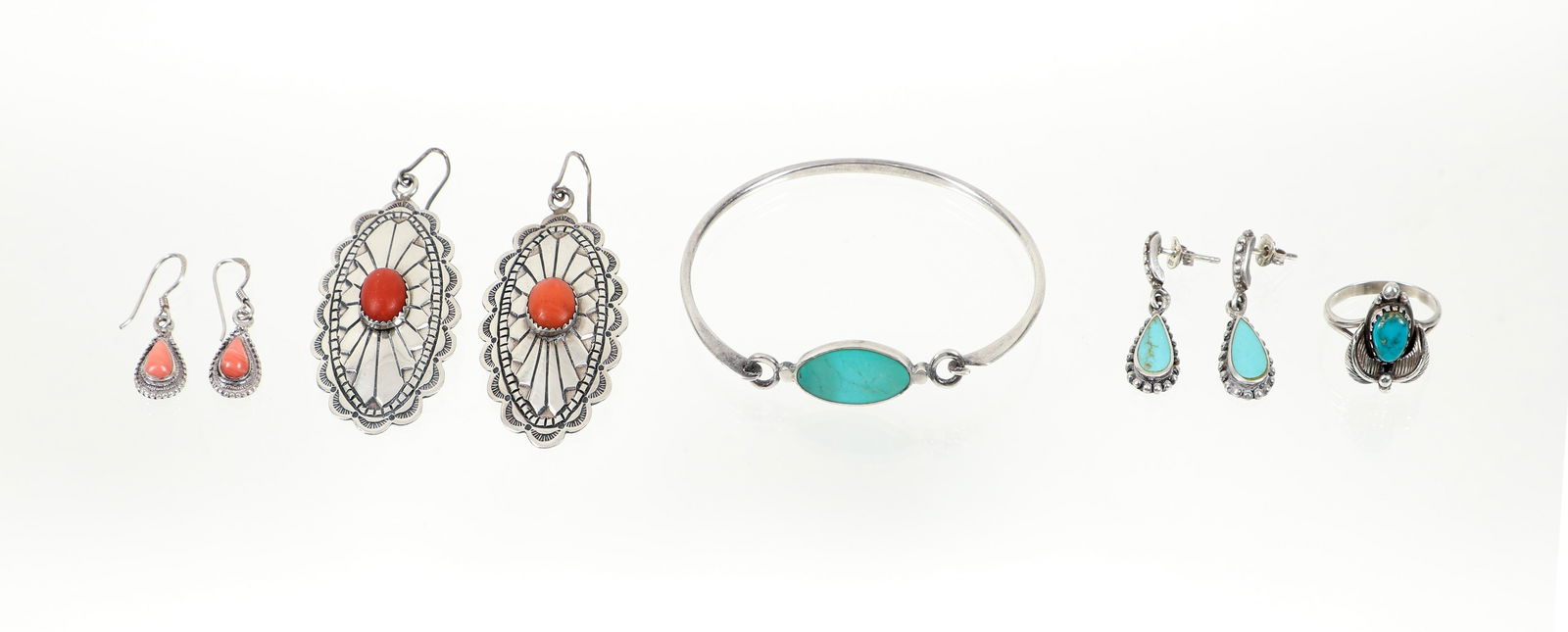 Lot of Sterling Turquoise Jewelry (1 of 13)