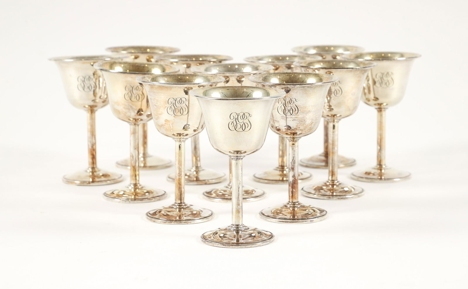 12 weighted Sterling Silver Cordial Cups (1 of 4)
