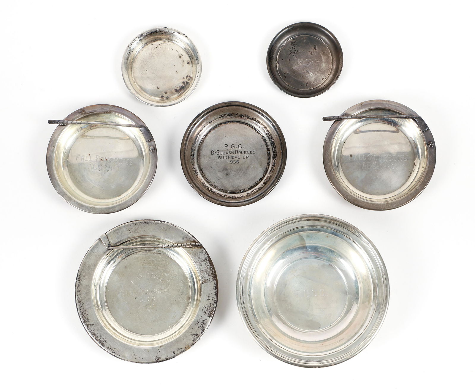 Seven Sterling Golf & Squash Award Plates (1 of 13)
