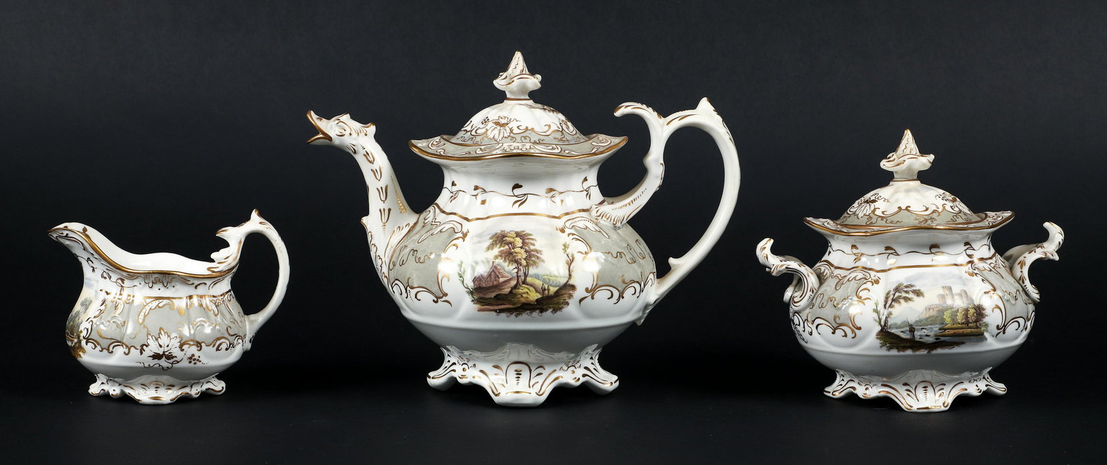 Continental Porcelain hand painted Tea Set (1 of 15)