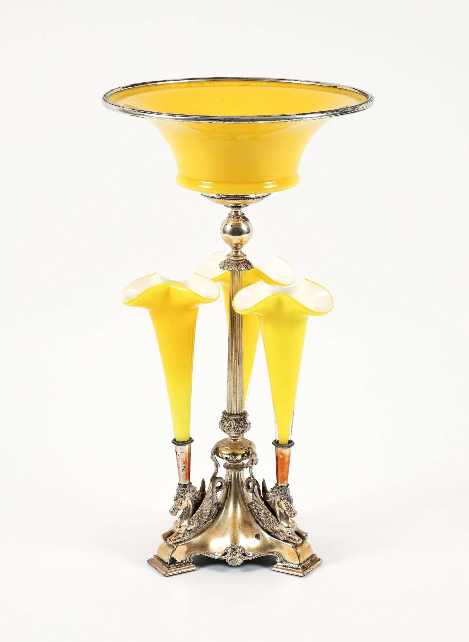 Henry Wilkinson and Co. Yellow Epergne 19th century (1 of 5)