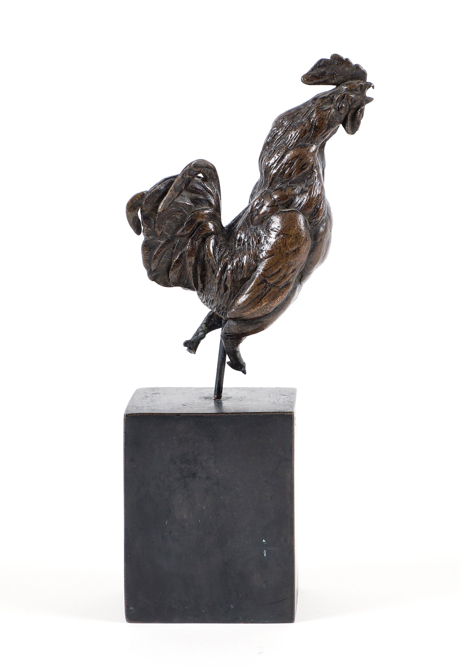 Realistic Bronze Rooster on Bronze Stand (1 of 7)