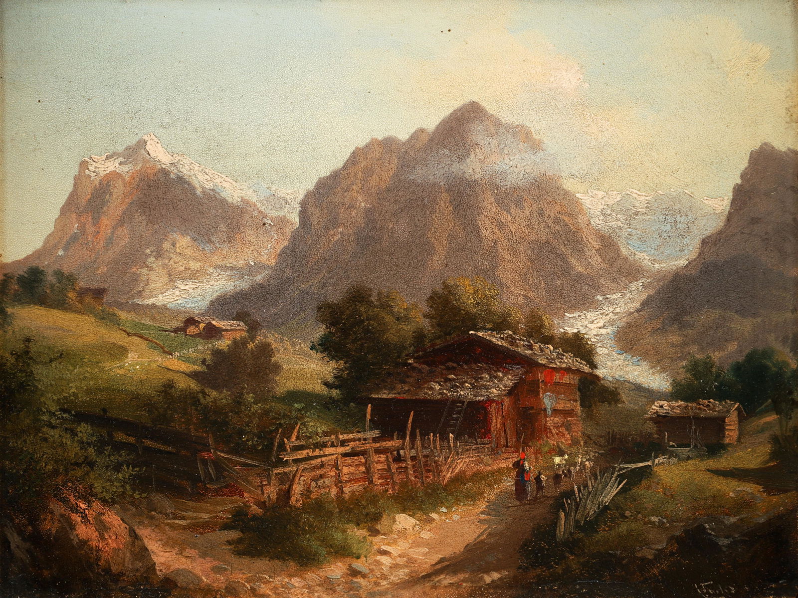 European School Oil Mountain Landscape (1 of 5)