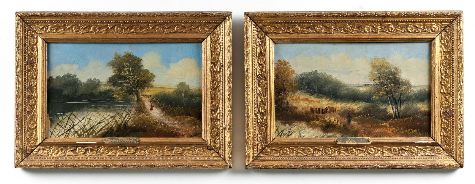 Pair Victorian Landscape Paintings attrib. Henry Maynard (1 of 9)