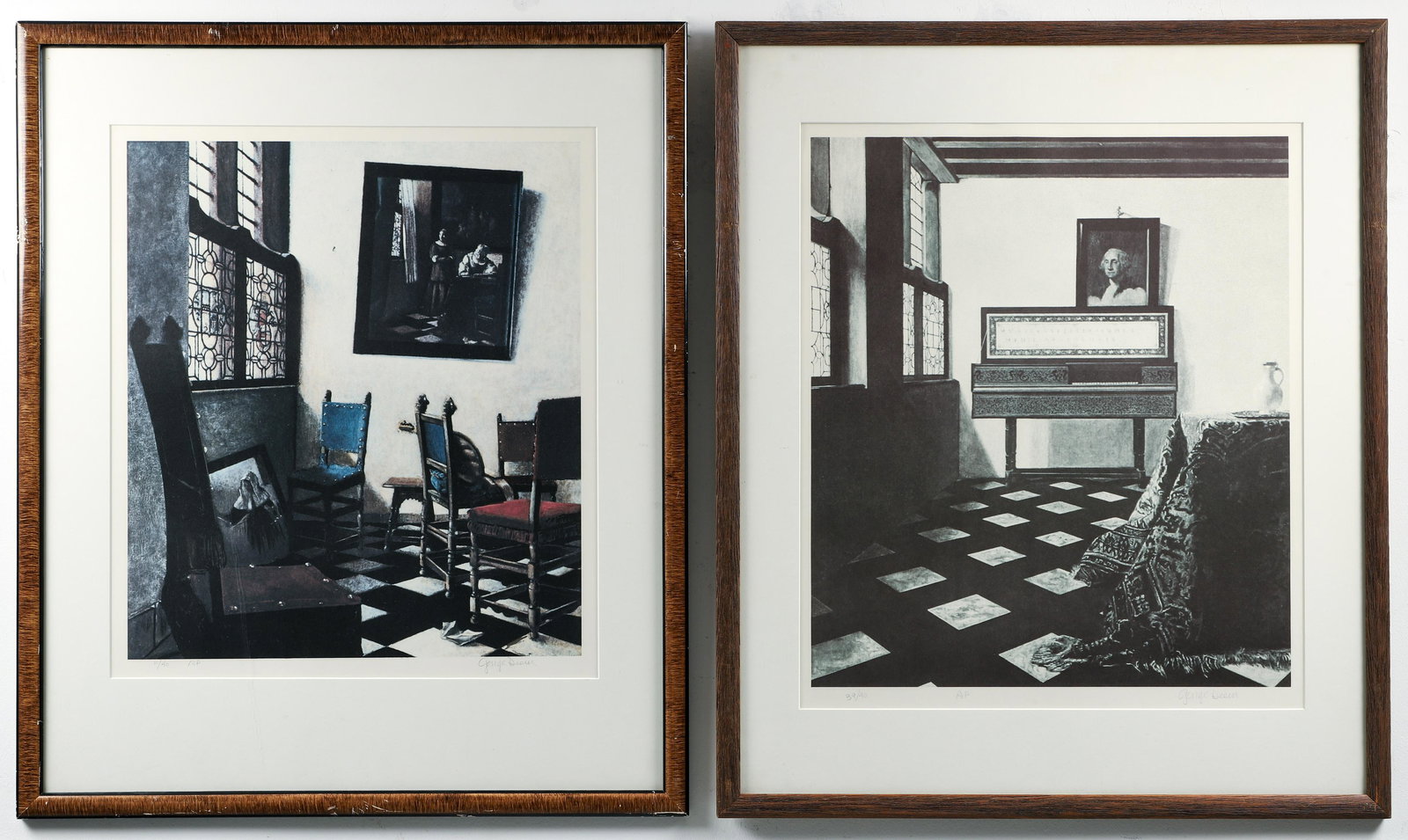 2 George Deem orig lithos Vermeer's Moving and Washington (1 of 9)