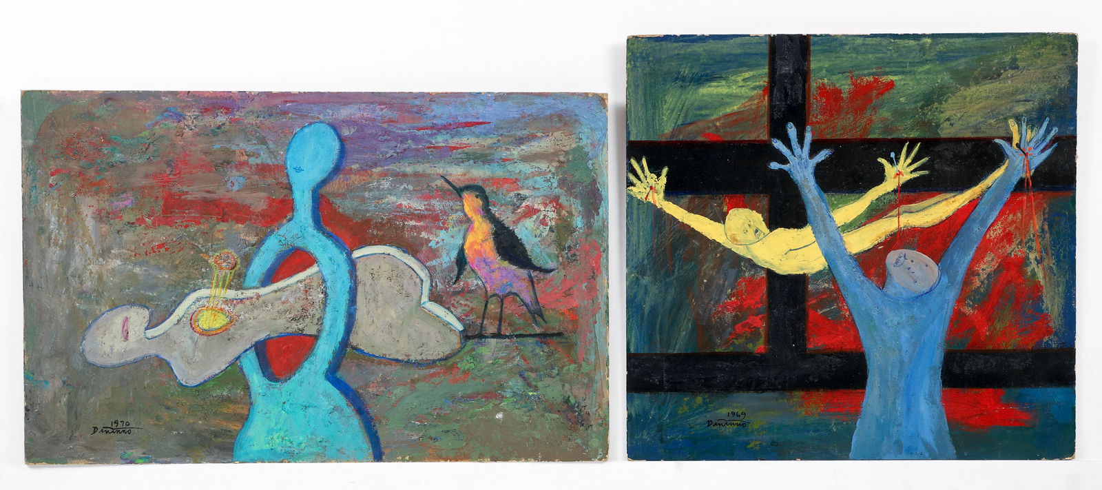 Frank Dininno Pair of Surrealistic Paintings (1 of 8)