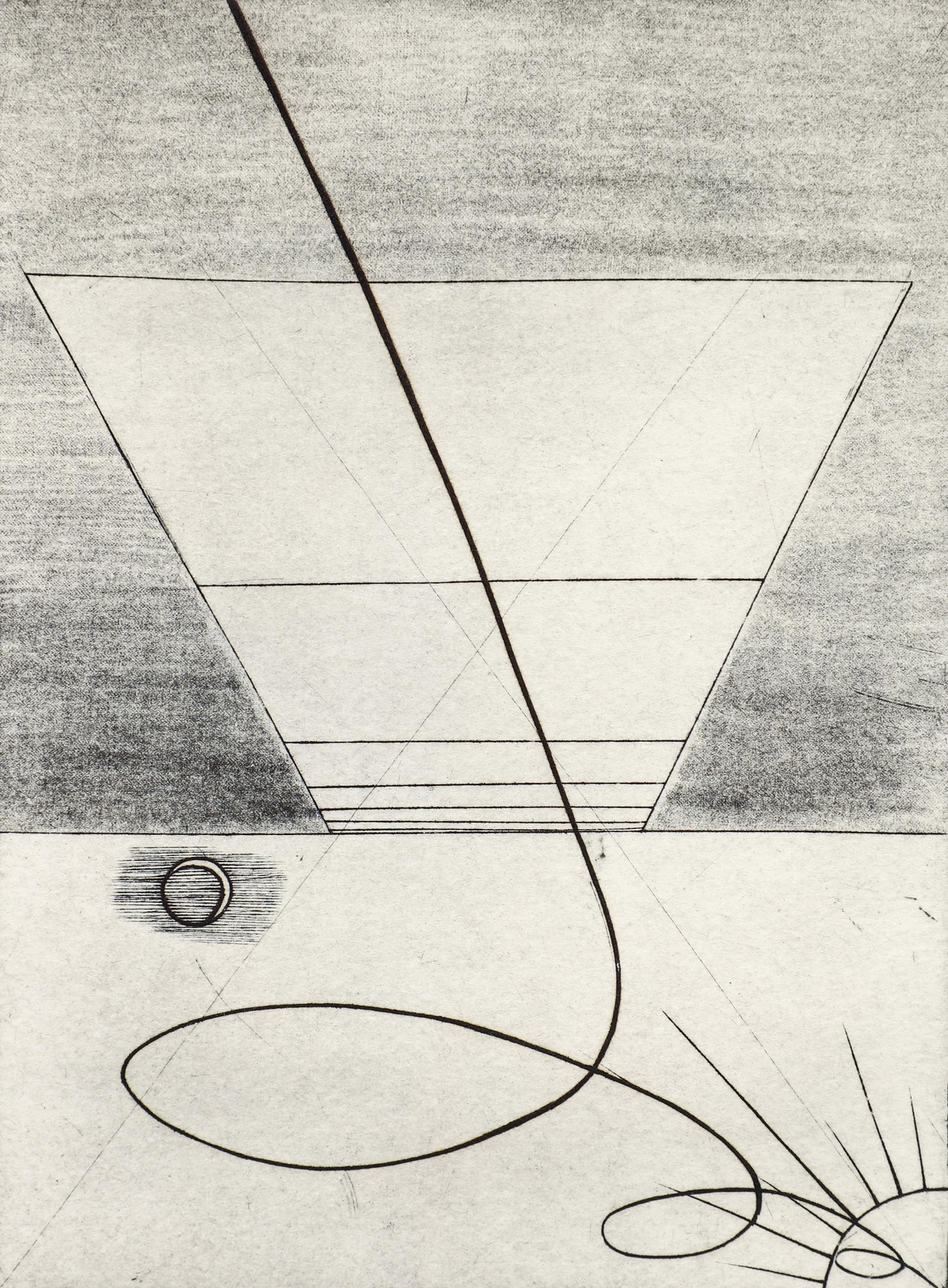 Stanley William Hayter 1932 etching Horizontal Bars (1 of 4)