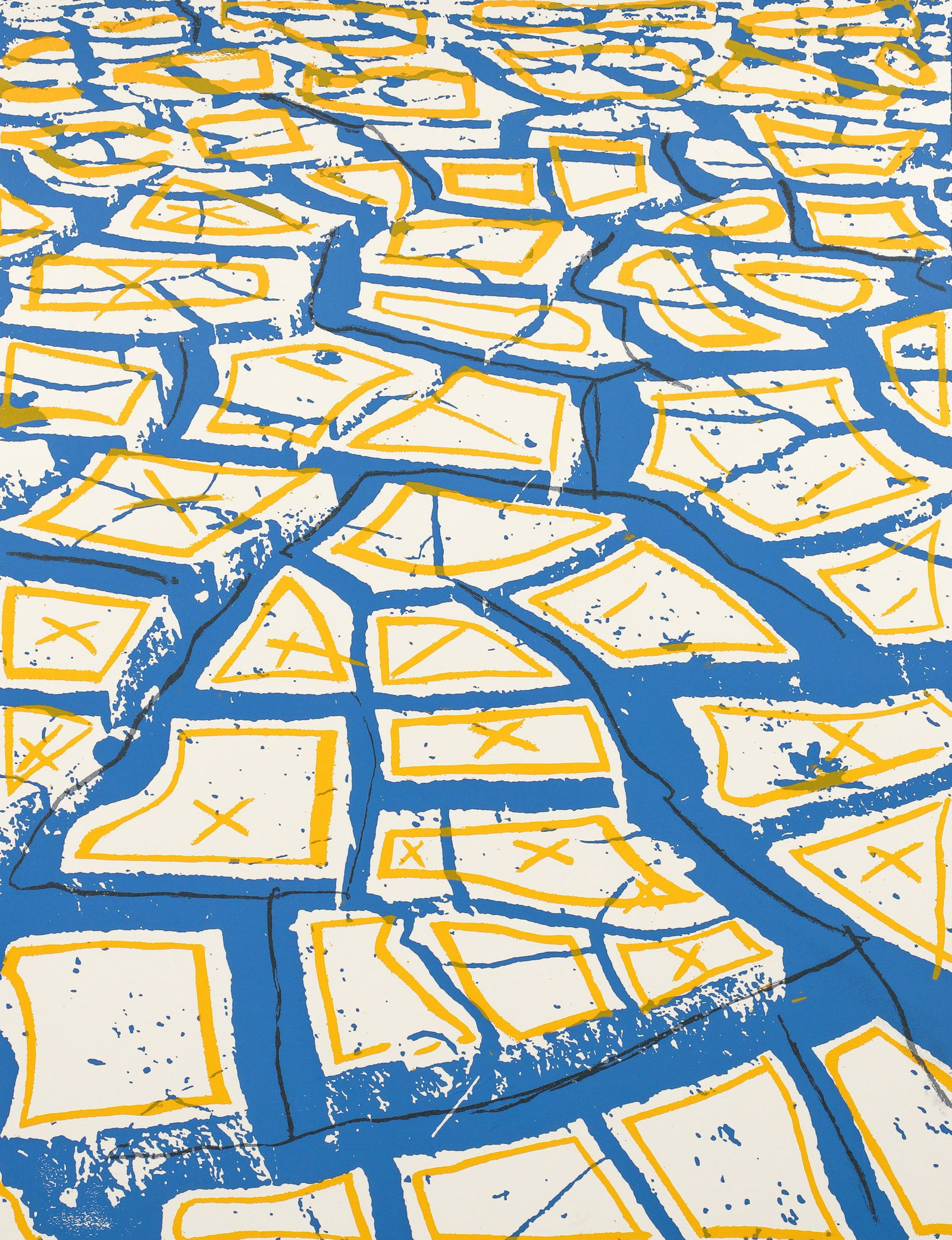 Menashe Kadishman orig serigraph Cracked Earth (1 of 4)