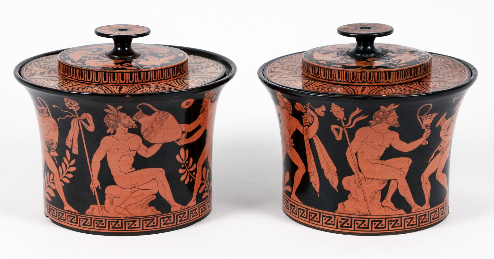 Pair of 19th cent Giustiniani Red Figure Fruit Coolers (1 of 10)
