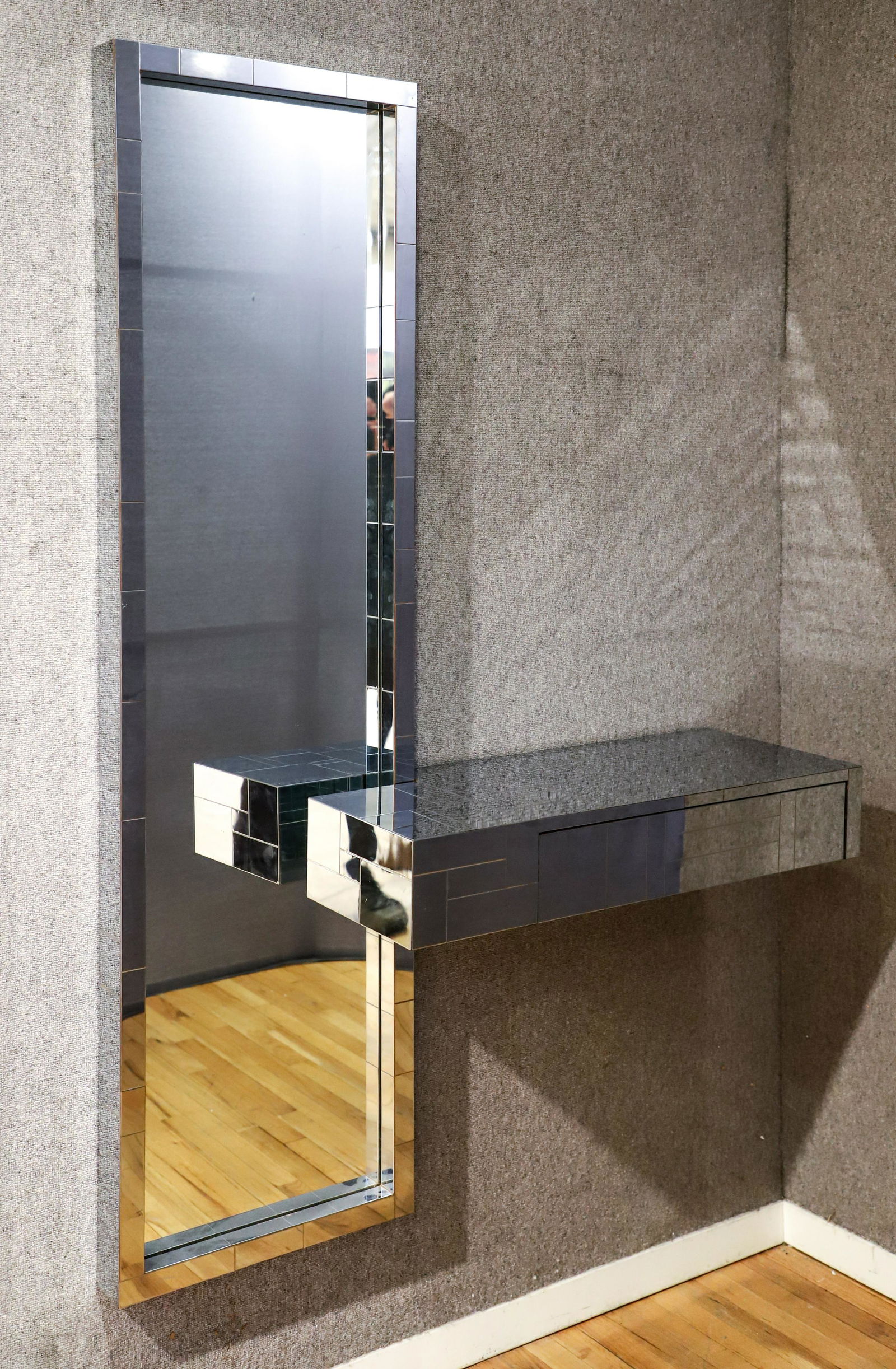 Paul Evans Cityscape Chrome Console and Mirror (1 of 6)