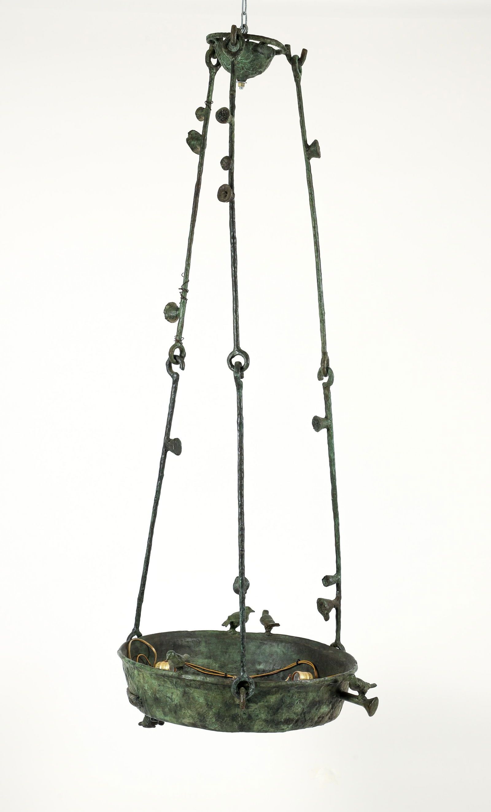 Ilana Goor bronze hanging Birdbath Chandelier (1 of 7)