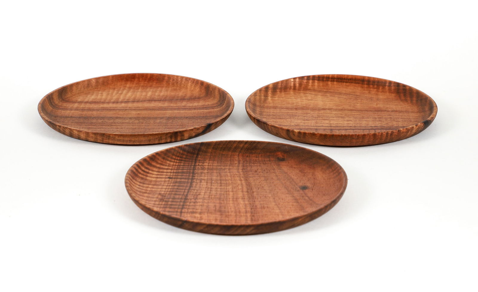 3 Bob Stocksdale Hawaiian Koa Wood Plates (1 of 4)