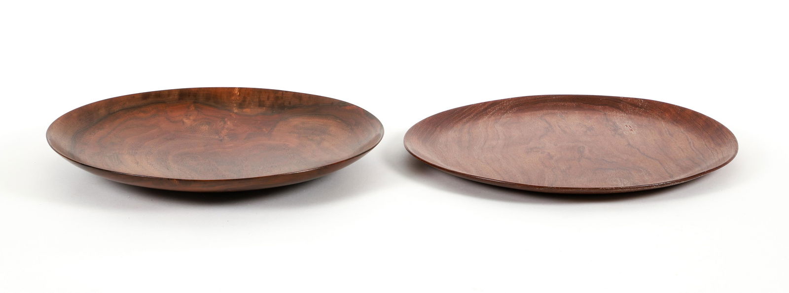 Pair of Bob Stocksdale Turned Wood Bowls 1981/87: Stocksdale, Bob (American, 1913-2003), Pair of Turned Wood Bowls: 1981, Black Walnut from California, signed and dated on underside, slightly raised base, diameter 12.75 inches; WITH 1987, Bubinga fro