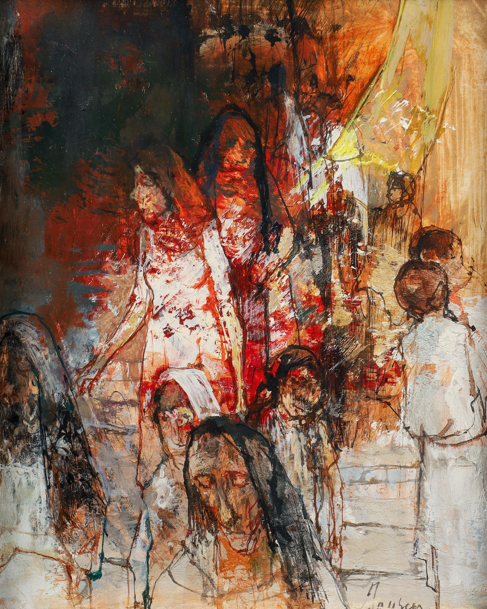 Jean Jansem oil painting Shopping Street (1 of 4)