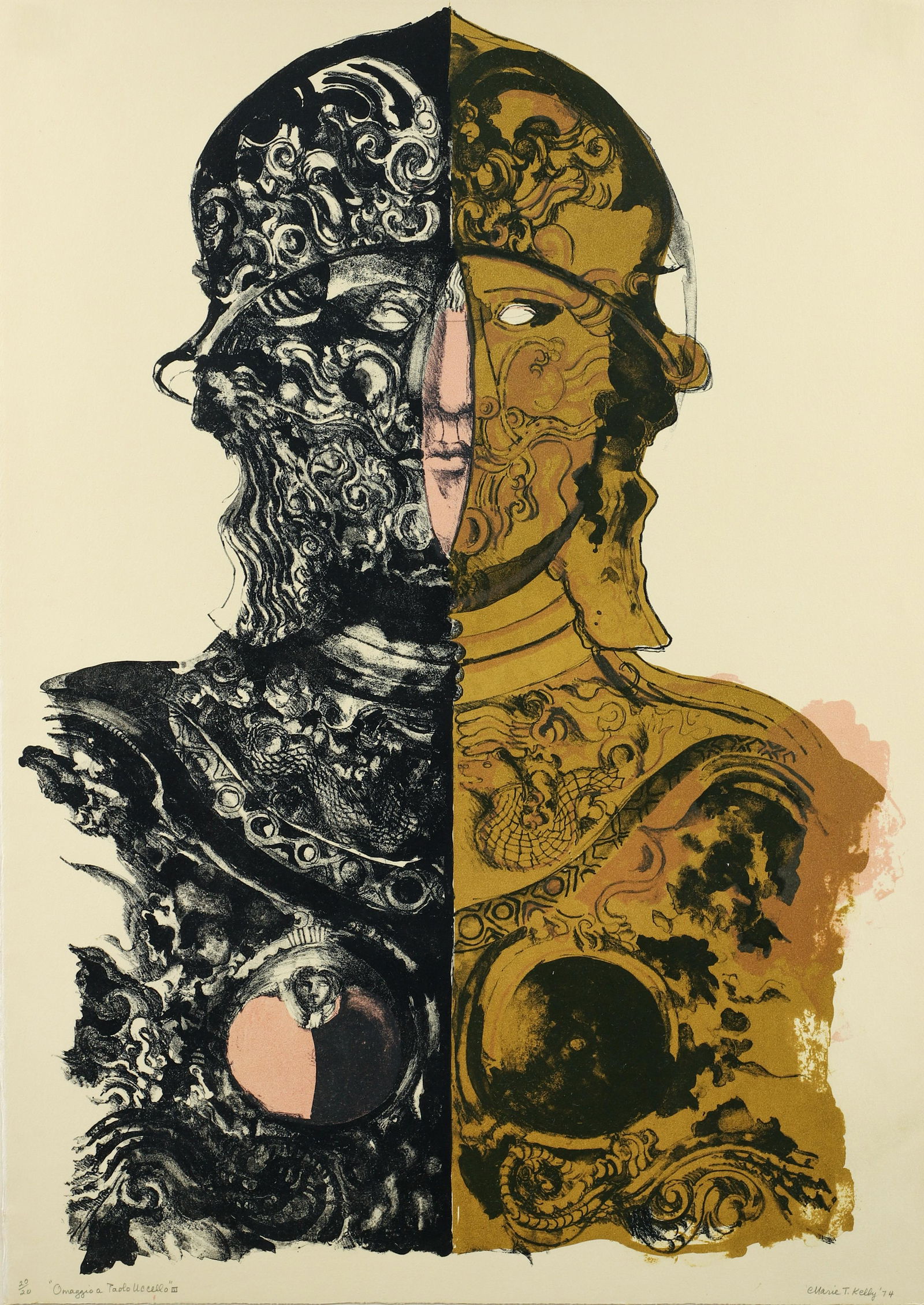 Marie Kelly Omaggio a Paolo Uccello 1974 Lithograph (1 of 5)