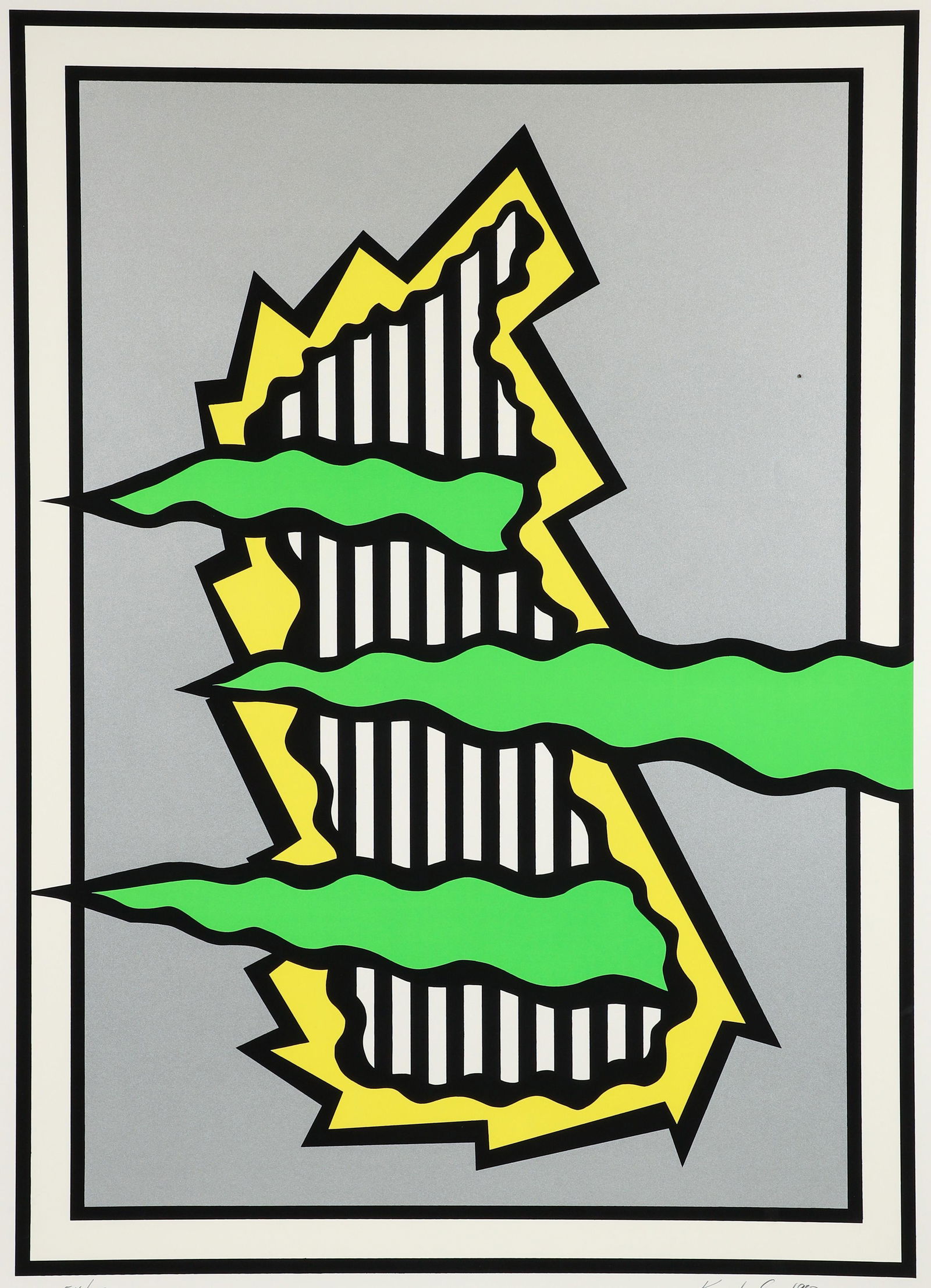 Nicholas Krushenick 1980 orig serigraph Blue Hill (1 of 5)