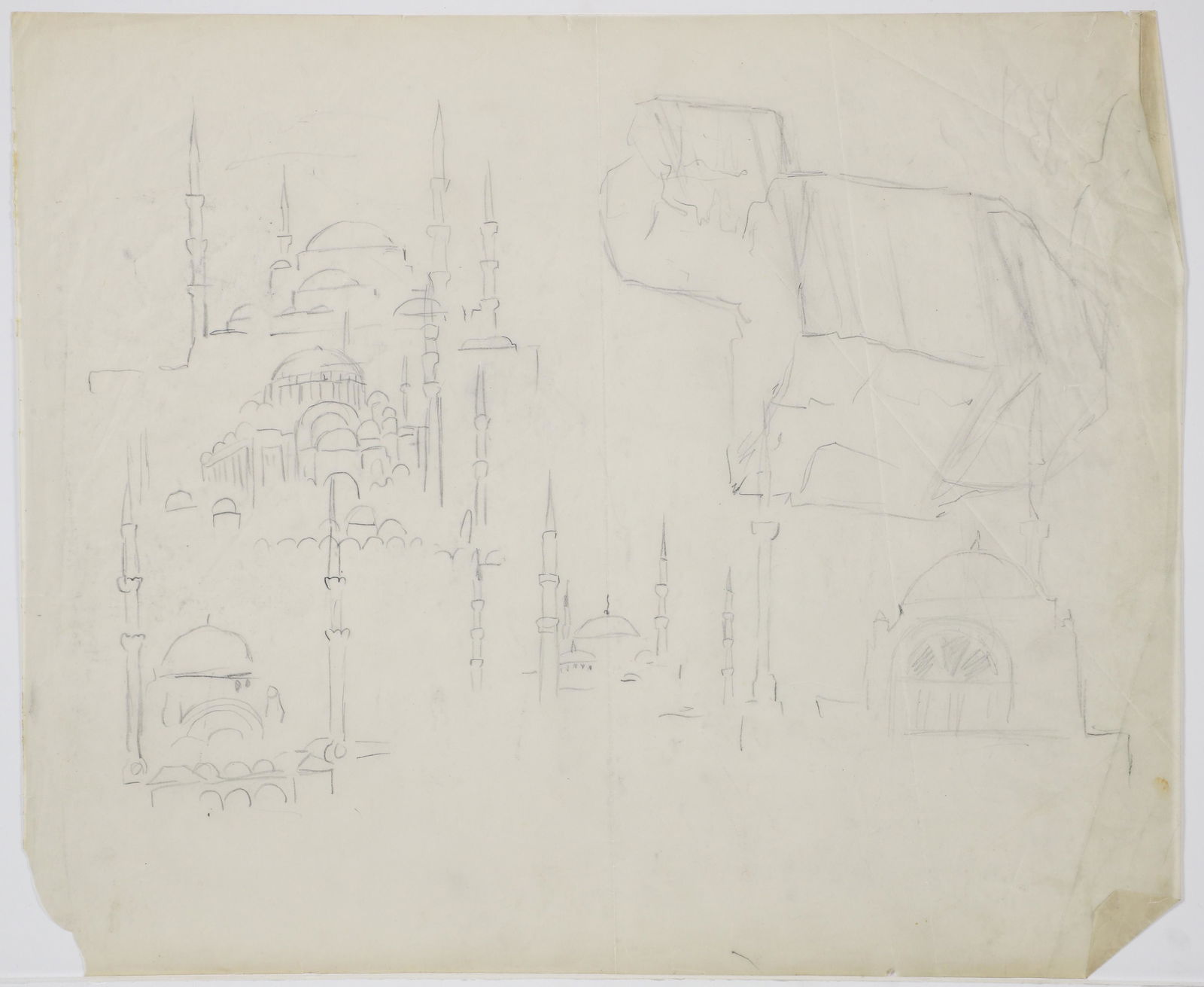 Louis Lozowick pencil drawing Hagia Sofia Study (1 of 3)