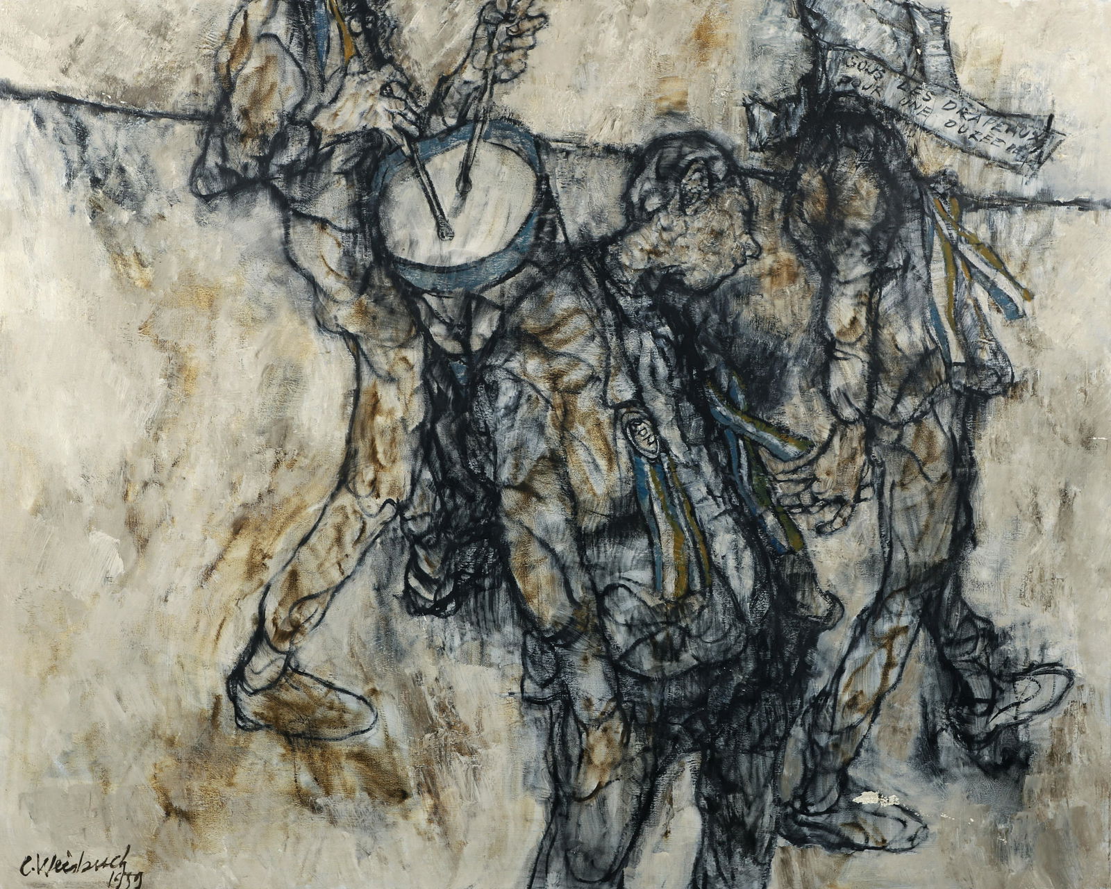 Claude Weisbuch 1959 oil painting Les Consurits (1 of 5)