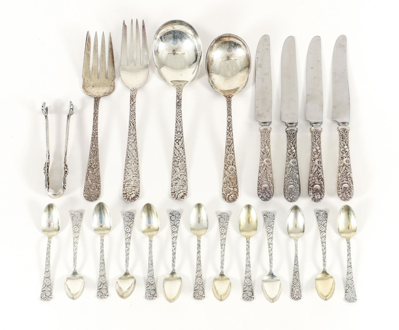 Misc Group of American Repousse Sterling Flatware (1 of 9)