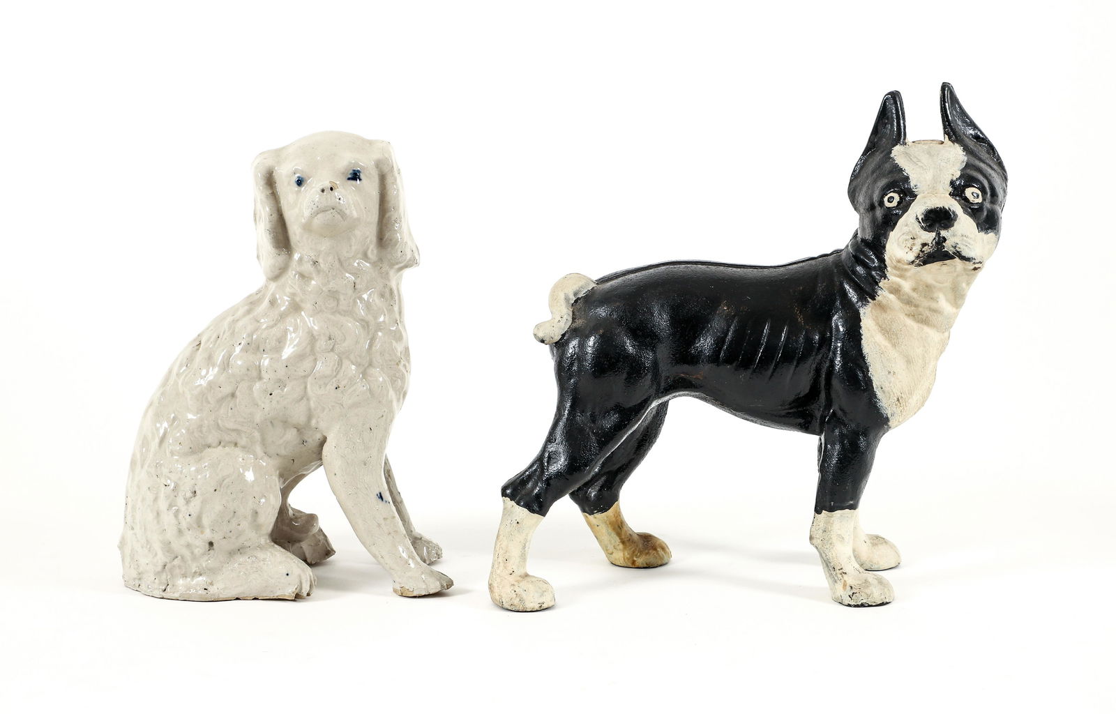 Hubley Boston Terrier Door Stop Ceramic White Spaniel (1 of 8)
