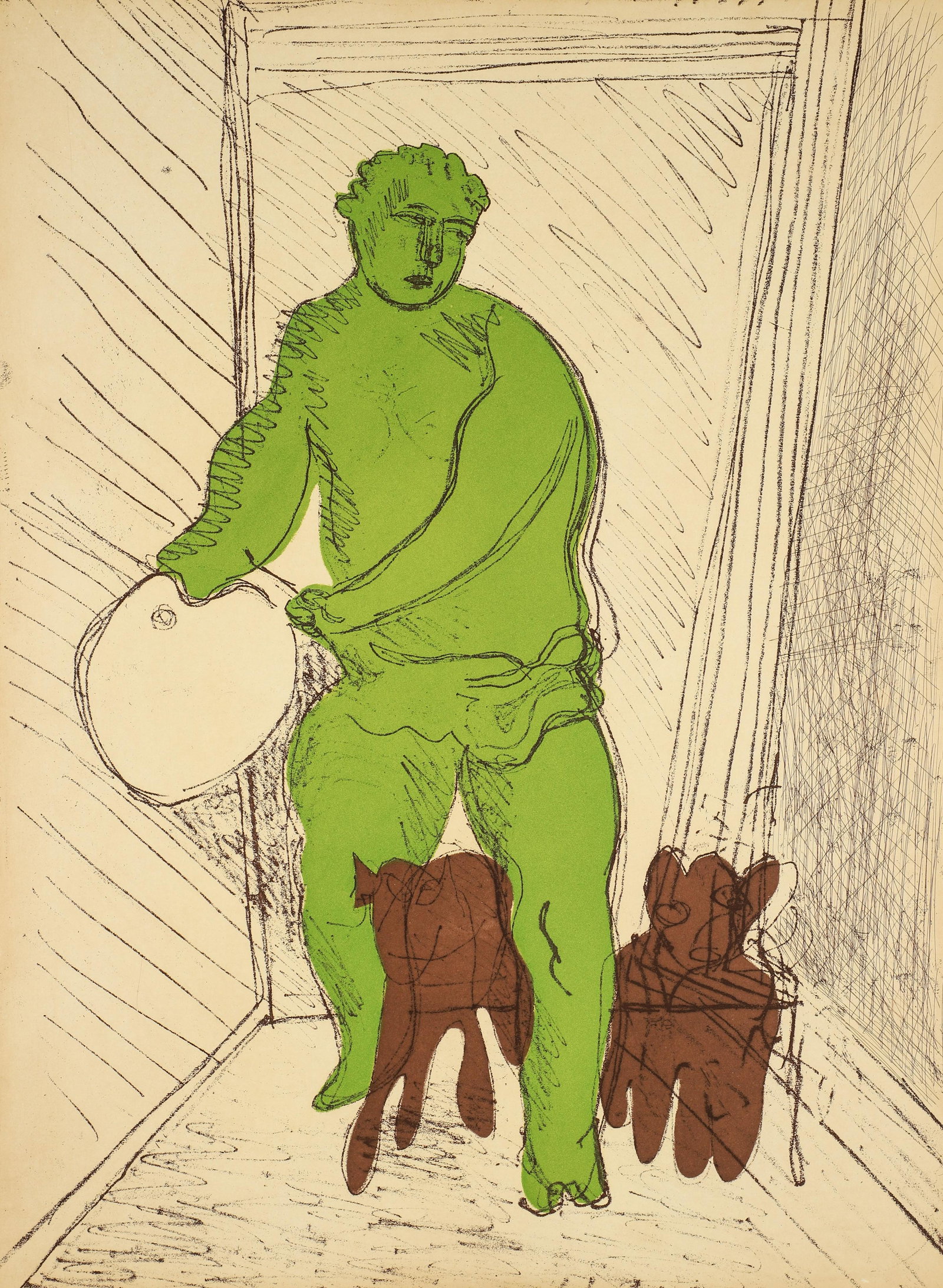 Sandro Chia Green Man 1994 Aquatint Intaglio Etching (1 of 5)