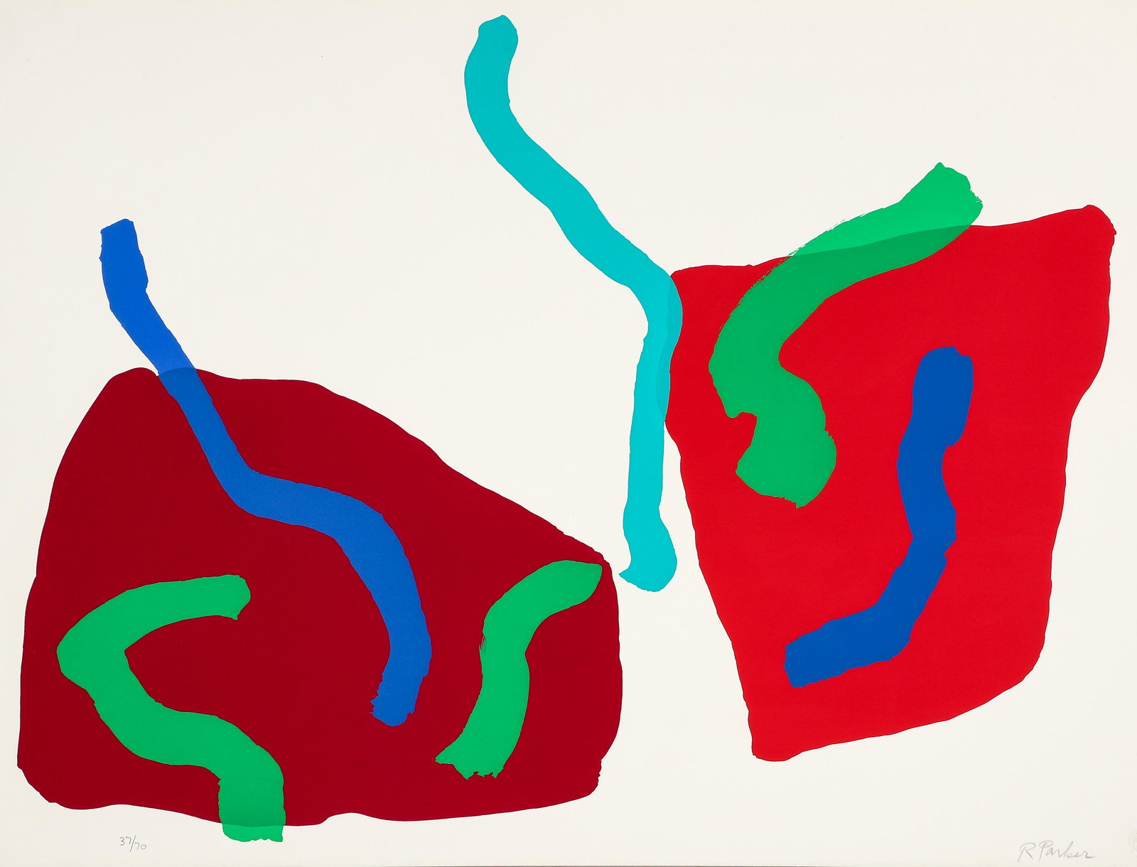 Ray Parker Colorful Abstract Screenprint Signed 1980 (1 of 5)