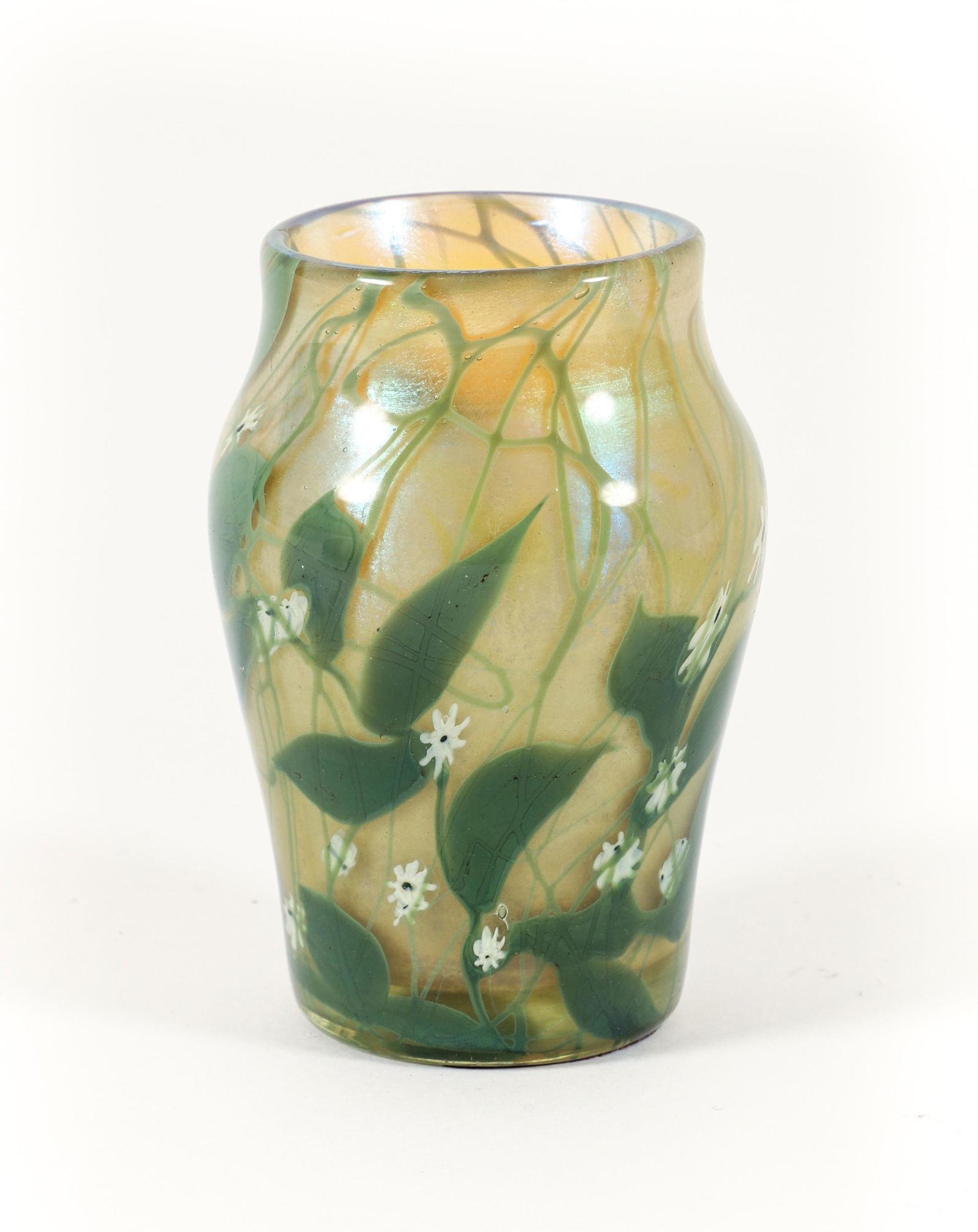 Tiffany Studios Favrile Glass Vase with Vines and Flowers (1 of 5)