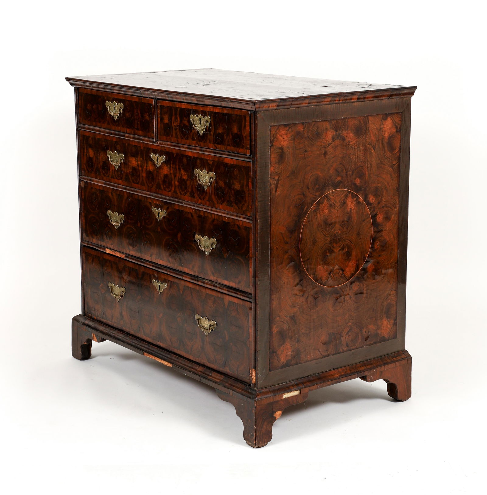 William and Mary Oyster Burl Walnut Chest of Drawers (1 of 7)