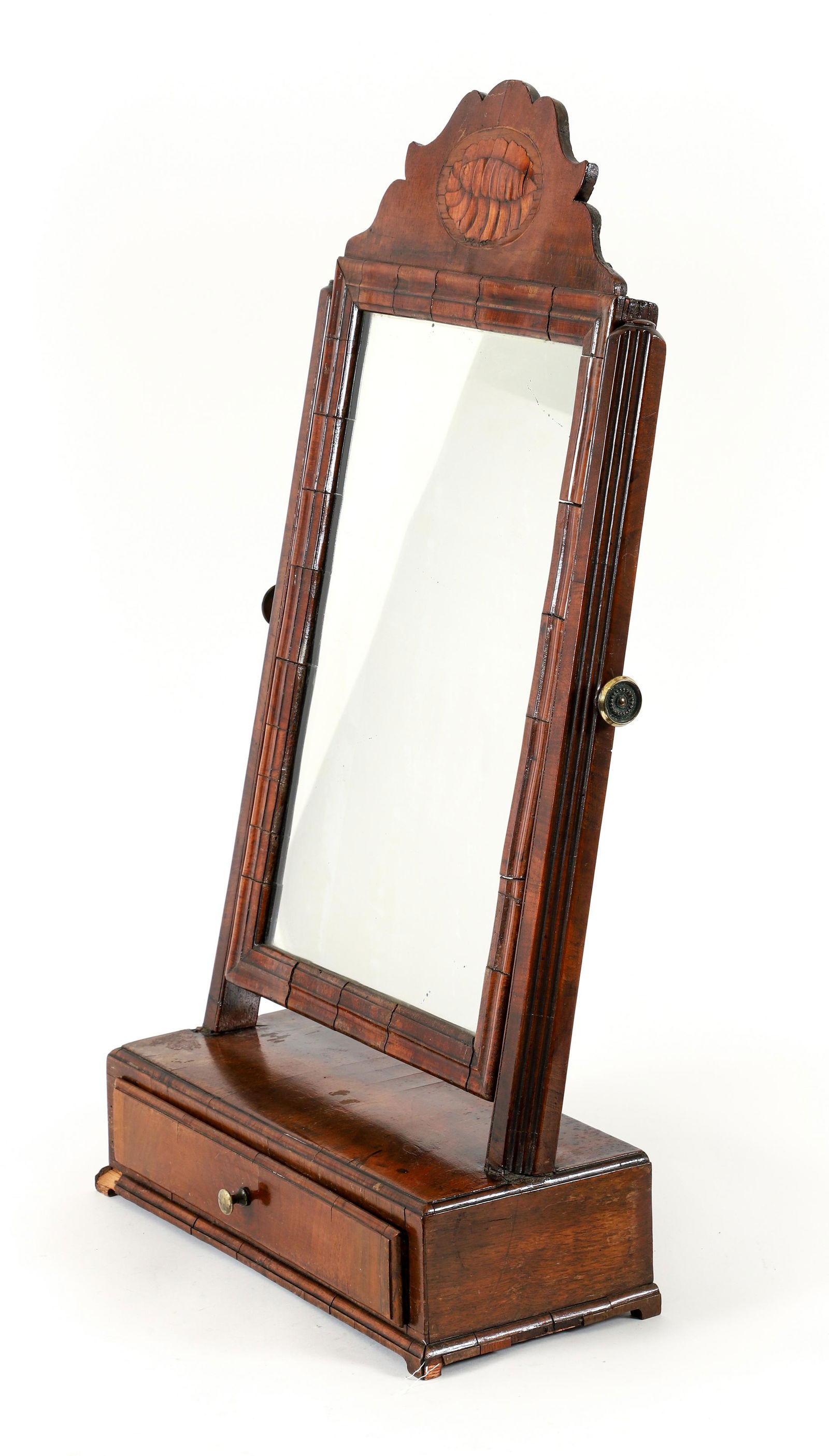Georgian English Walnut Shaving Mirror (1 of 7)