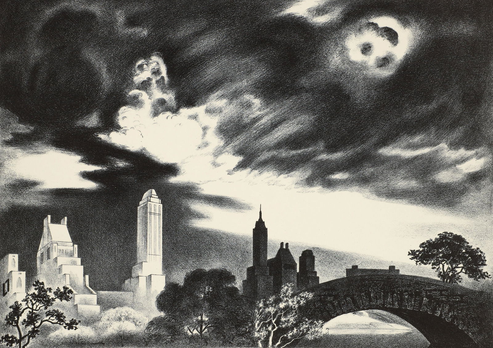 Louis Lozowick 1935 lithograph Angry Skies (Andante Cantabile) (1 of 5)
