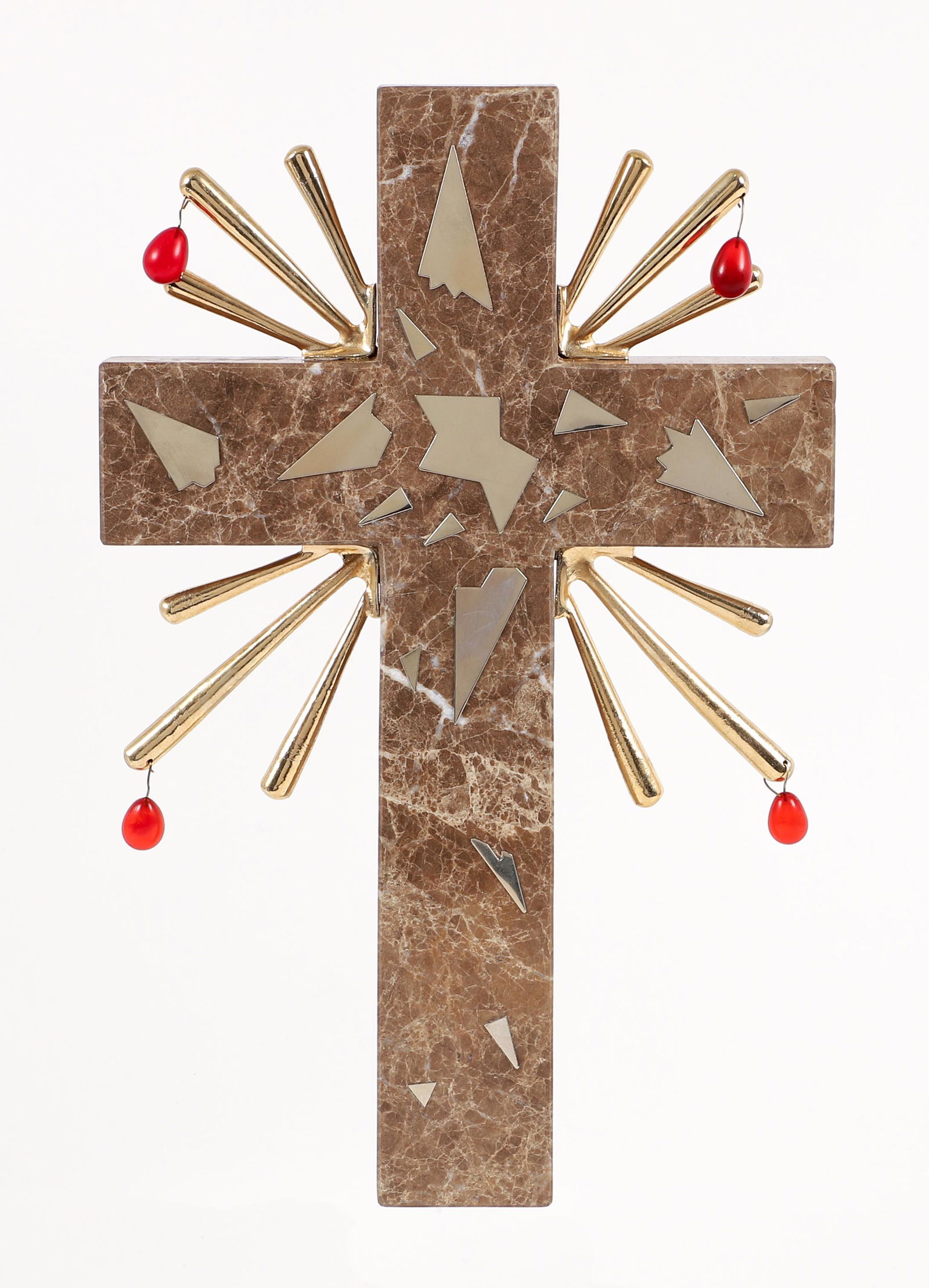 Salvador Dali Jeweled Marbled Cross Sculpture (1 of 6)