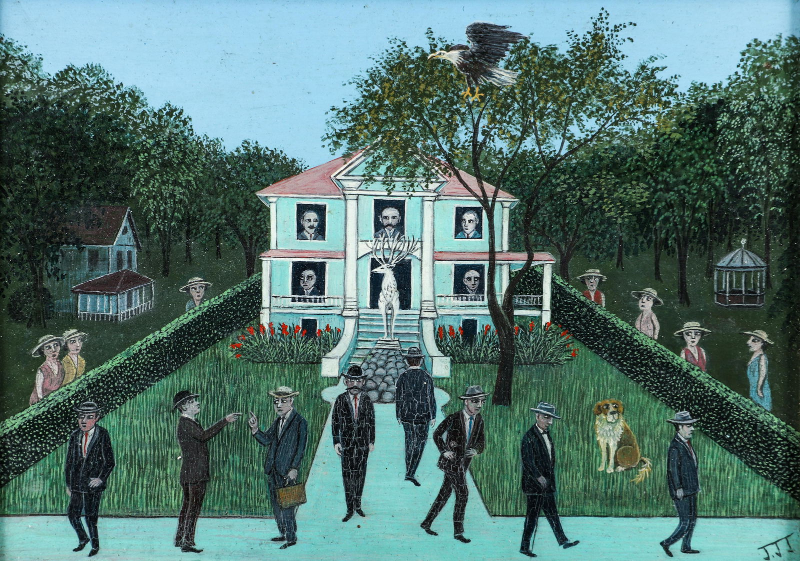 Jean Jones Jackson Oil on Masonite Elks Home (1 of 5)