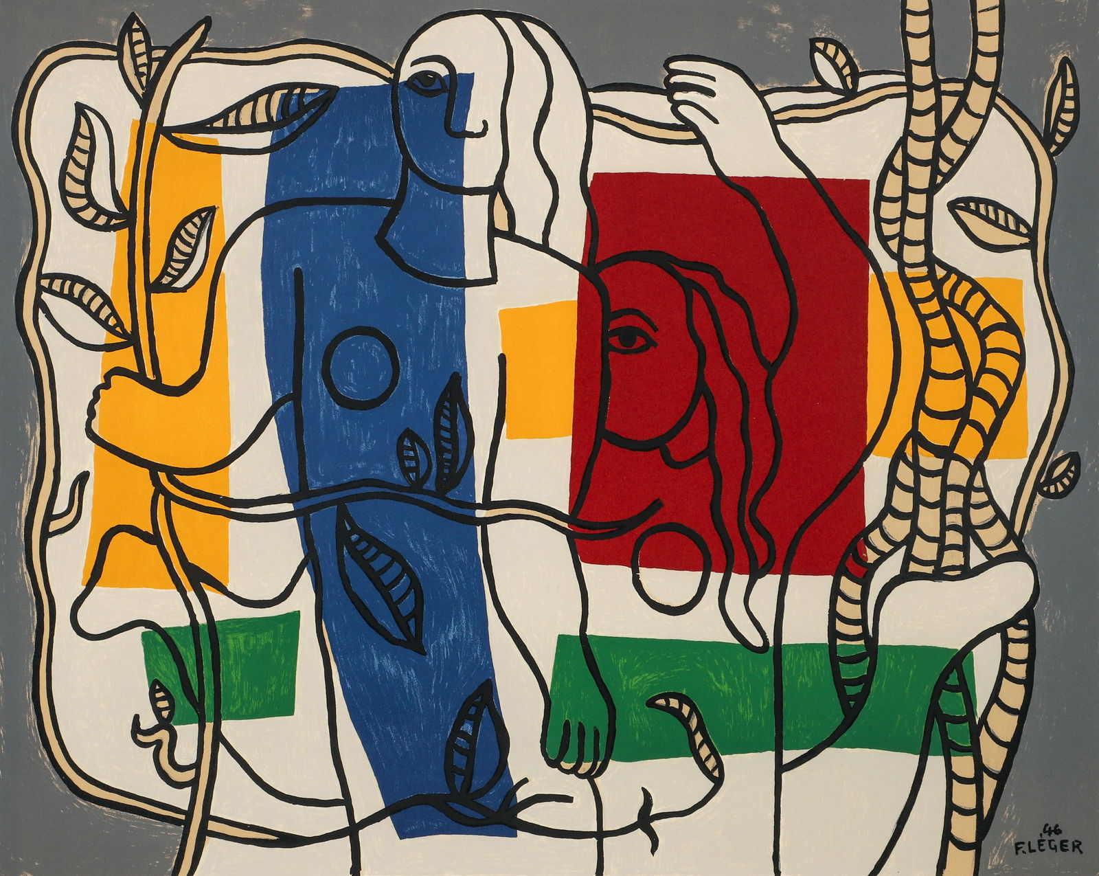 Fernand Leger Color Lithograph Deux Femmes 1946 (1 of 4)