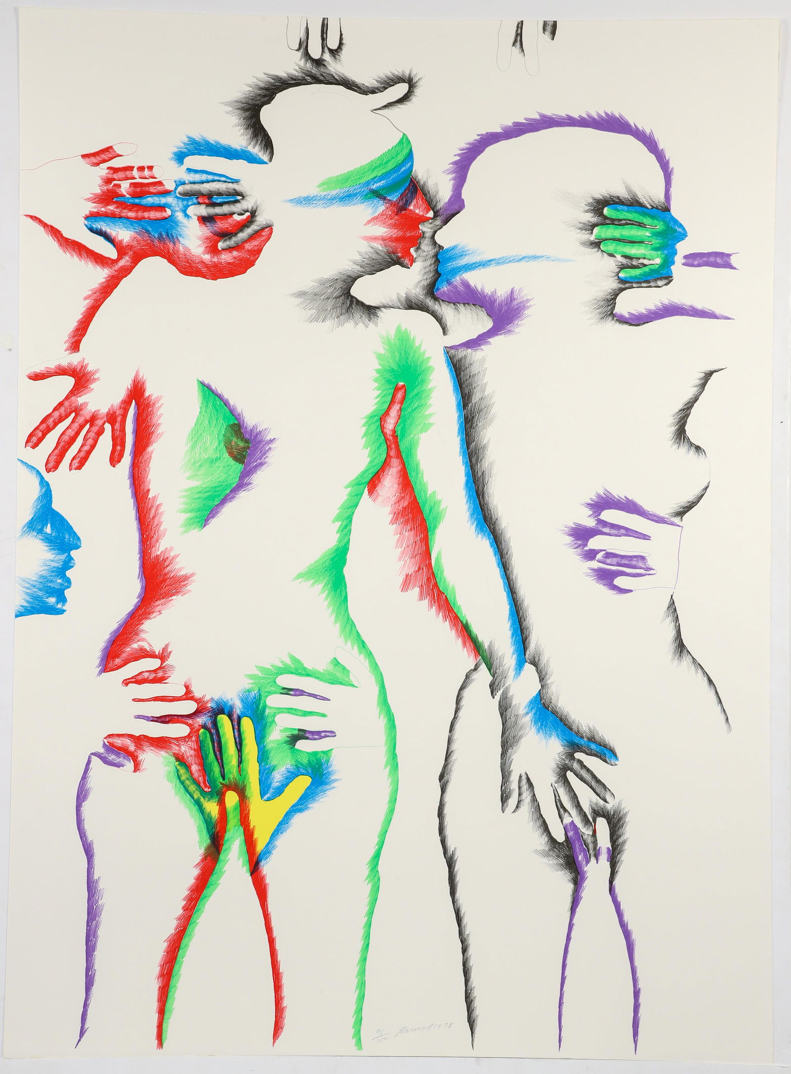 Marisol 1978 lithograph Untitled, No. 5 (1 of 3)