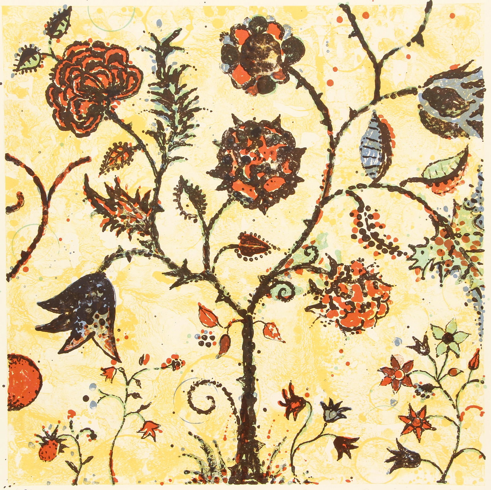 Dan Rizzie 1998 Signed Lithograph Flowering Tree (1 of 5)