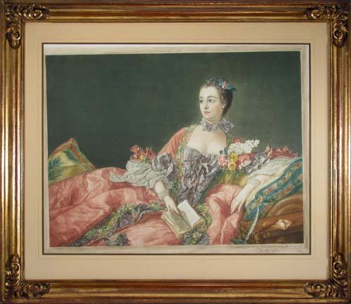 Mezzotint of French Rococco Woman by Charles Bird: Bird, Charles (19th/20th Century Mezzotint specialist ) French Roccoco Reclining Woman after Fragonard or Boucher mezzotint 16 x 21 inches inscribed and signed by the artist lower right Provenance: Th