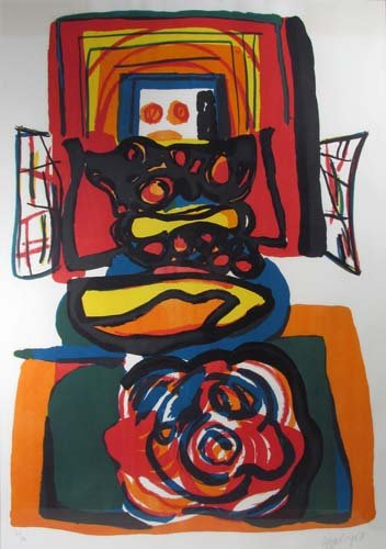 Karel Appel orig litho "Le Grande Tete Rouge": Artist: Appel, Karel (Dutch 1921-2006) Title: Le Grande Tete Rouge Date: 1968 Medium: lithograph printed in colors Dimensions: 28 x 20 inches Edition: 40 /200 Signature: pencil