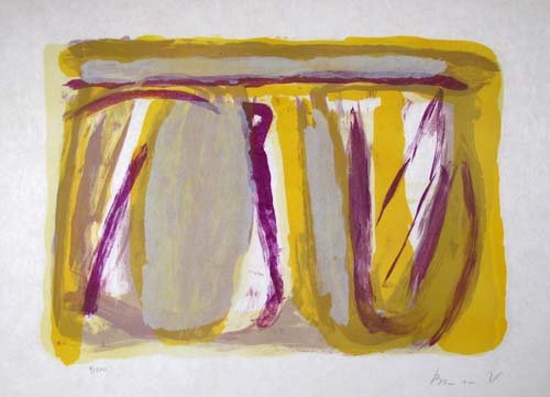 Bram Van Velde Lithograph: Artist: Van Velde, Bram (Dutch, 1895-1981) Title: Untitled Abstract Medium: lithograph printed in colors on Japon paper Dimensions: 13 x 18.5 inches Edition: 9 of 100 Signature: Pencil sig