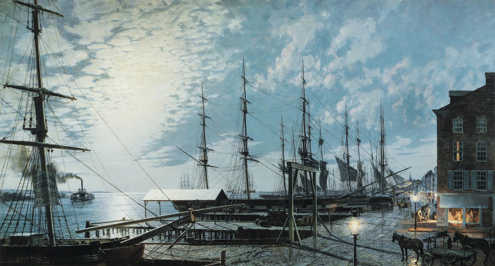 John Stobart Philadelphia Moonlight over Delaware Signed (1 of 6)