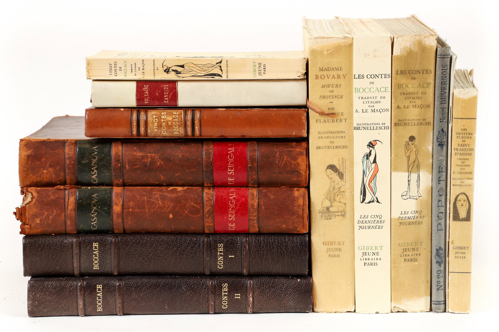 13 Umberto Brunelleschi Books Erotic Illustrations : Brunelleschi, Umberto (Italian/French, 1879-1949), Lot of 13 books, all with illustrations by Brunelleschi, most in color and most erotic, includes 7 quarto sized (Decameron in 2 vols, paperback - Dec