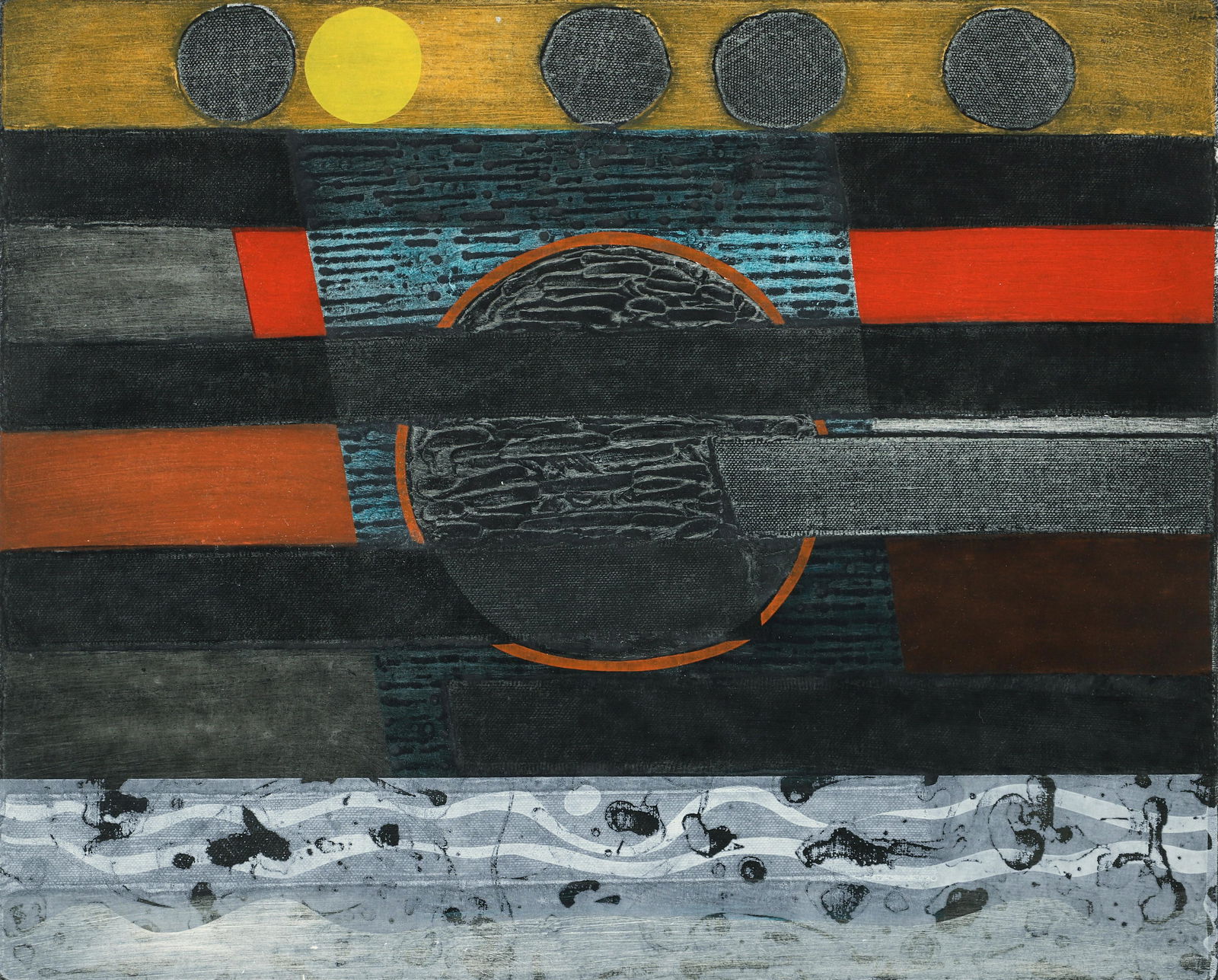 George Nama Desert Water 1967 Signed Abstract (1 of 6)