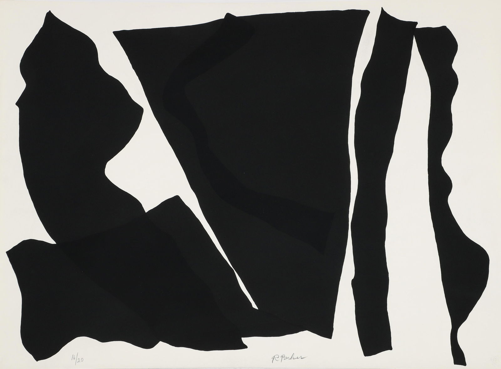 Ray Parker Abstract Black Screenprint Signed 1980 (1 of 5)