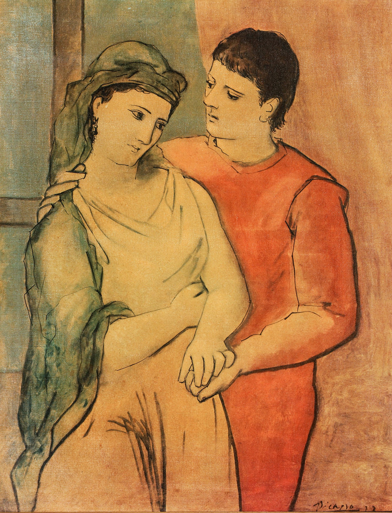 After Pablo Picasso Print on Canvas The Lovers  (1 of 4)