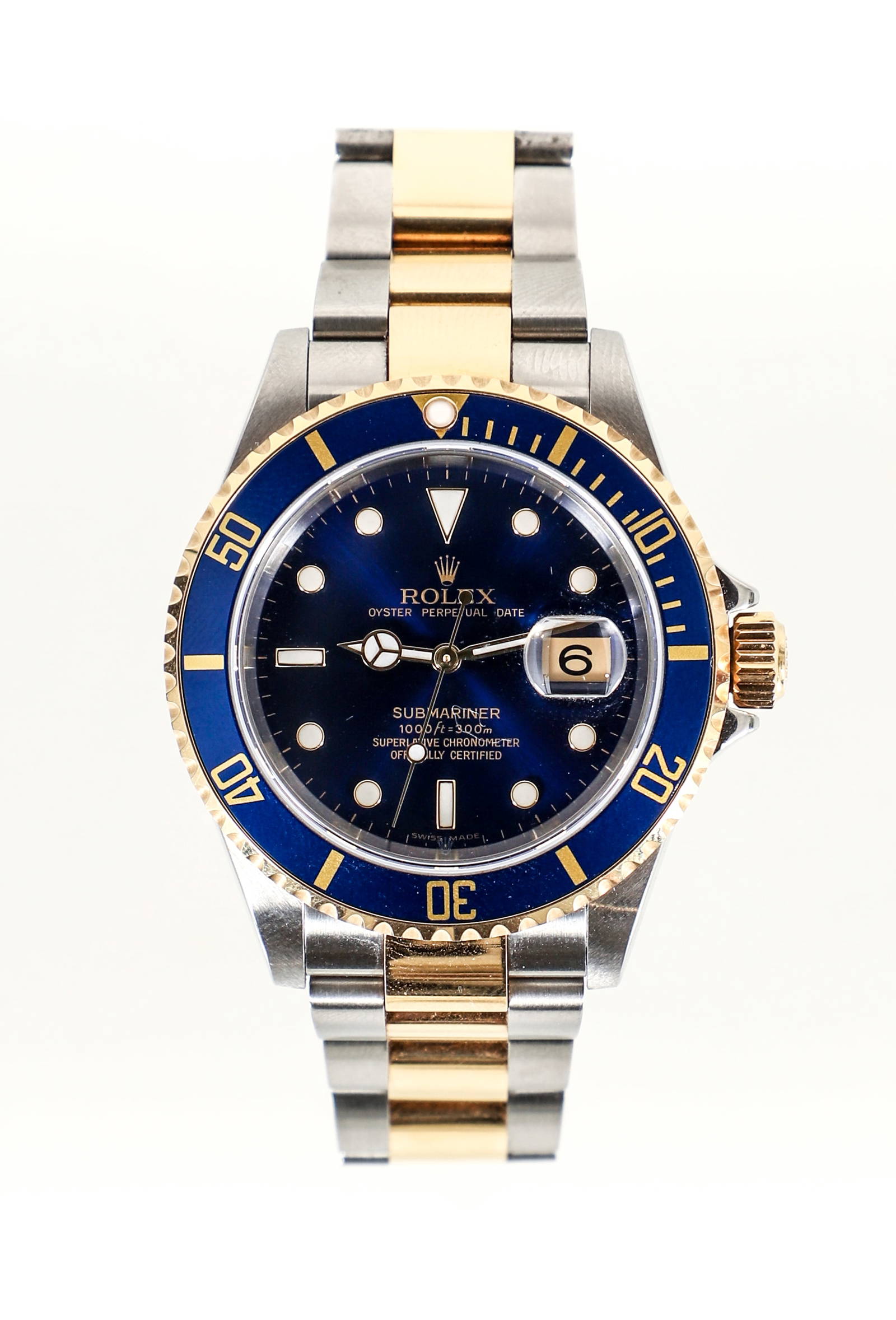 Mens Rolex Submariner Date Two Tone Wristwatch 16613 Auction